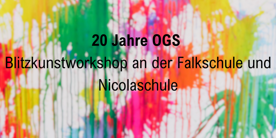Grafik 20 Jahre Offene Ganztagsschule Blitzkunstworkshop